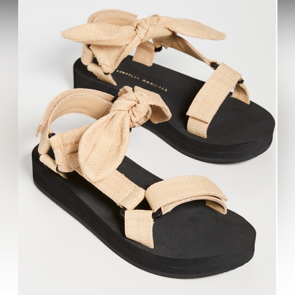 Loeffler Randall Maisie Bow Sport Shoes Raffia Sandal